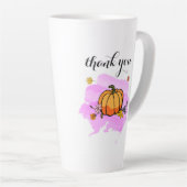 可愛カッコいいいモダン黄色のカボチャ愛好家ワードアート カフェラテマグ (右アングル)