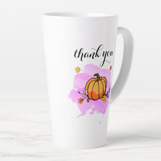 可愛カッコいいいモダン黄色のカボチャ愛好家ワードアート カフェラテマグ (右アングル)