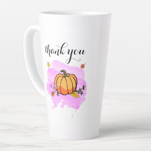 可愛カッコいいいモダン黄色のカボチャ愛好家ワードアート カフェラテマグ (左アングル)