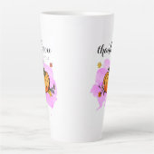 可愛カッコいいいモダン黄色のカボチャ愛好家ワードアート カフェラテマグ (正面)