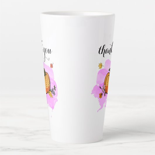 可愛カッコいいいモダン黄色のカボチャ愛好家ワードアート カフェラテマグ (正面)