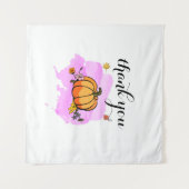 可愛カッコいいいモダン黄色のカボチャ愛好家ワードアート タペストリー (正面(横))