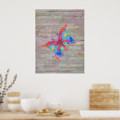 可愛カッコいいい鮮やか水色のヴィンテージ ポスター (キッチン)