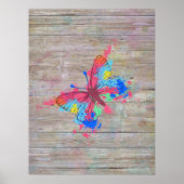 可愛カッコいいい鮮やか水色のヴィンテージ ポスター (正面)