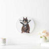 可愛カッコいいくてメインのクーンキャット ラウンド壁時計 (ホーム)