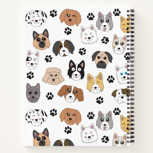 可愛カラフルいおもしろい犬&ドッグポーモノグラム ノートブック (裏面)