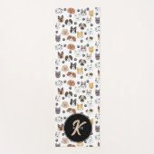 可愛カラフルいおもしろい犬&ドッグポーモノグラム ヨガマット (正面)