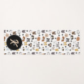 可愛カラフルいおもしろい犬&ドッグポーモノグラム ヨガマット (正面(横))