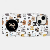 可愛カラフルいおもしろい犬&ドッグポーモノグラム Case-Mate iPhoneケース (裏面 (横))