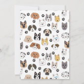 可愛カラフルいおもしろい犬&ドッグポー誕生日 招待状 (裏面)