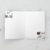 可愛カラフルいおもしろい猫と肉柄 カード (内部)