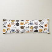 可愛カラフルいおもしろい猫と肉柄 ボディピロー (裏面)