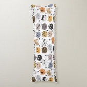 可愛カラフルいおもしろい猫と肉柄 ボディピロー (正面縦)