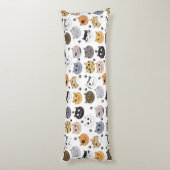 可愛カラフルいおもしろい猫と肉柄 ボディピロー (裏面 (縦))