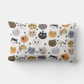 可愛カラフルいおもしろい猫と肉柄 ランバークッション (裏面)