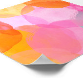 可愛カラフルいお洒落抽象芸術水彩画 ポスター (角)