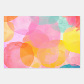 可愛カラフルいお洒落抽象芸術水彩画 ラッピングペーパーシート (正面3)