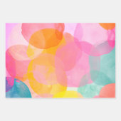 可愛カラフルいお洒落抽象芸術水彩画 ラッピングペーパーシート (正面2)