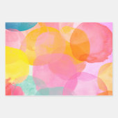 可愛カラフルいお洒落抽象芸術水彩画 ラッピングペーパーシート (正面)