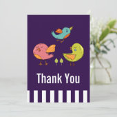 可愛カラフルいお洒落鳥ありがとう サンキューカード (スタンド正面)