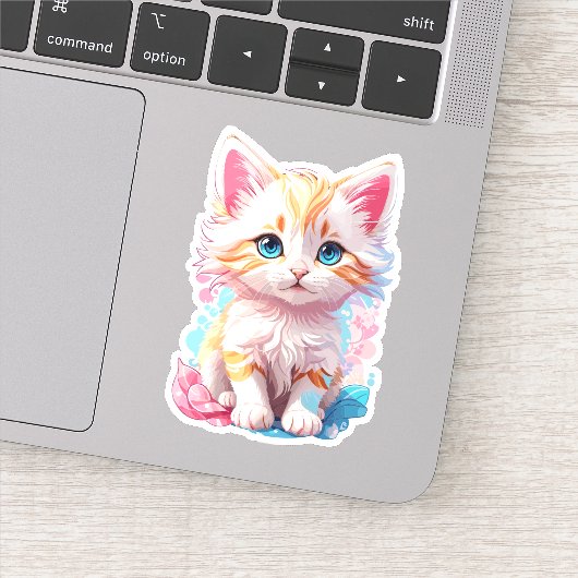 可愛カラフルいかわいい子猫 シール (詳細)