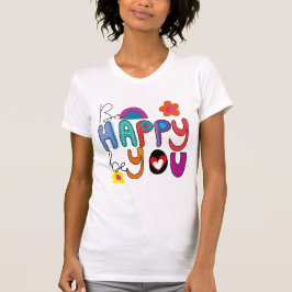 可愛カラフルいやる気を起こさせるBe Happy Tシャツ