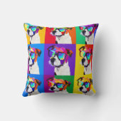 可愛カラフルいアポップ・アートのートジャック・ラッセル クッション (裏面)