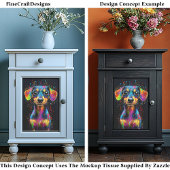 可愛カラフルいアポップ・アートのートダッシュント犬AX4デカップページ 薄葉紙