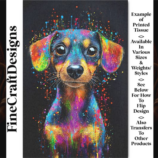 可愛カラフルいアポップ・アートのートダッシュント犬AX4デカップページ 薄葉紙