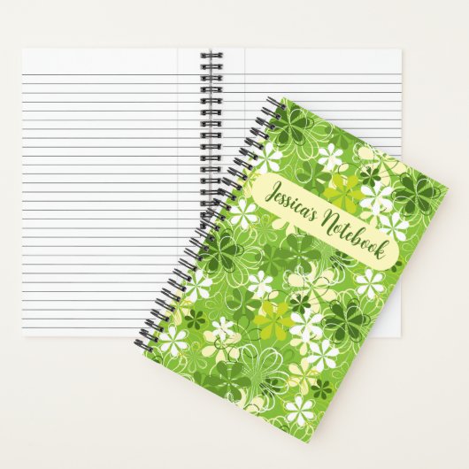 可愛カラフルいイラストレーションデイジーフローラルパターン ノートブック (内側)