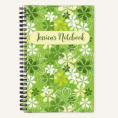 可愛カラフルいイラストレーションデイジーフローラルパターン ノートブック (正面)