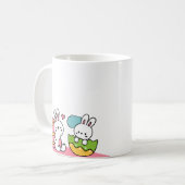 可愛カラフルいウサギ コーヒーマグカップ (正面左)