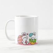 可愛カラフルいウサギ コーヒーマグカップ (左)