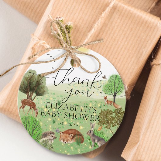 可愛カラフルいウッドランド動物台本 フェイバータグ