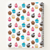 可愛カラフルいカップケーキパターンレシピ ノートブック (裏面)