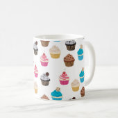 可愛カラフルいカップケーキ柄 コーヒーマグカップ (正面右)