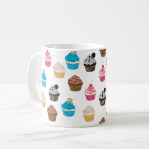 可愛カラフルいカップケーキ柄 コーヒーマグカップ