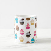 可愛カラフルいカップケーキ柄 コーヒーマグカップ (中央)