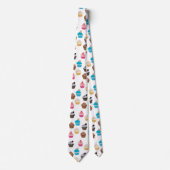 可愛カラフルいカップケーキ柄 ネクタイ (正面)