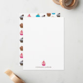 可愛カラフルいカップケーキ柄 ノートカード (正面/裏面インサイチュ)