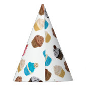 可愛カラフルいカップケーキ柄 パーティーハット (裏面)