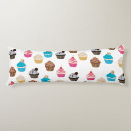 可愛カラフルいカップケーキ柄 ボディピロー
