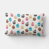 可愛カラフルいカップケーキ柄 ランバークッション (裏面)