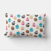 可愛カラフルいカップケーキ柄 ランバークッション (正面)