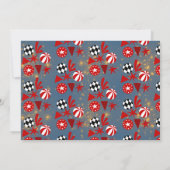 可愛カラフルいカーニバルサーカス写真誕生日パーティー 招待状 (裏面)