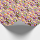 可愛カラフルいケーキ図解入りの、写真付きの柄 ラッピングペーパー (角)