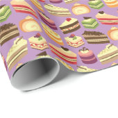 可愛カラフルいケーキ図解入りの、写真付きの柄 ラッピングペーパー (ロールコーナー)