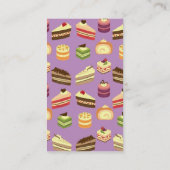 可愛カラフルいケーキ図解入りの、写真付きの柄 名刺 (裏面)