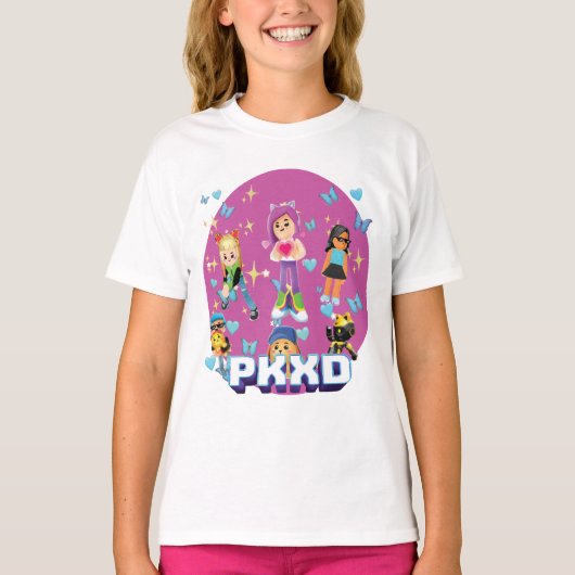 可愛カラフルいゲーマー子供へステッカー，pKXdゲーム Tシャツ (正面)