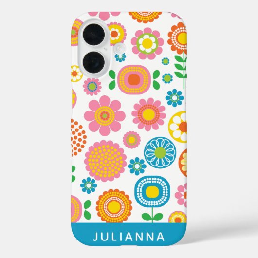 可愛カラフルいシック幾何フローラパーソナライズされた Case-Mate iPhoneケース (裏面)